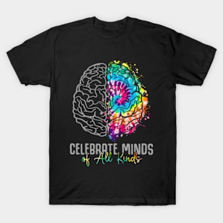 Celebrate Minds Of All Kinds Neurodiversity Mental Health T-Shirt